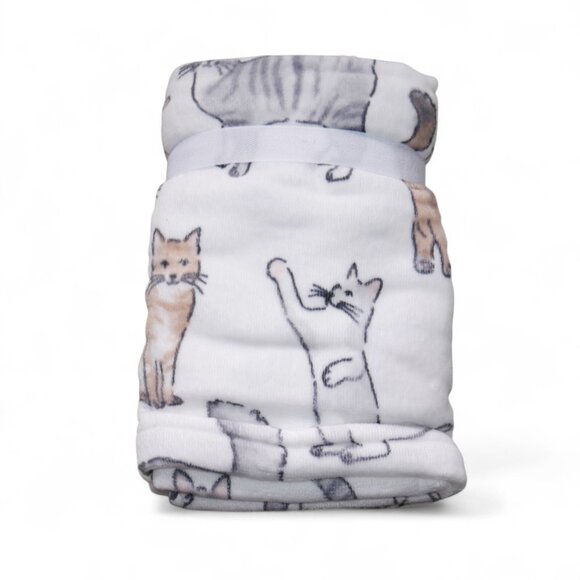 Deborah Connolly Hand Towels 27" Set of 2 Kitty Cat Gray Orange Tabby Siamese - Picture 3 of 4